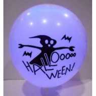 Halloween Printed Led Latex Balloons White Colour Pack of 5